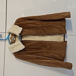 Croft & Barrow genuine Suede Jacket with heavy fleece inner lining. Size S.